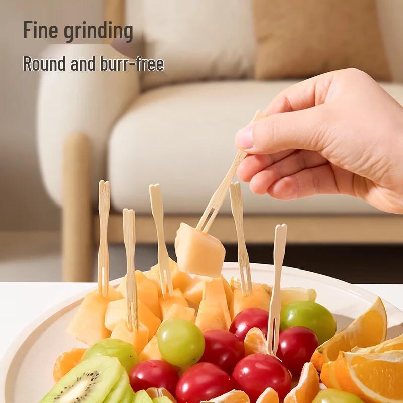 Natural Bamboo Disposable Fruit Forks