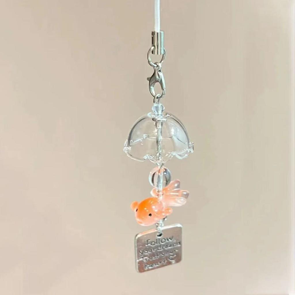 Goldfish dream handmade beaded pendant ins wind small fish wind chimes mobile phone chain ccd bag colored bead pendant