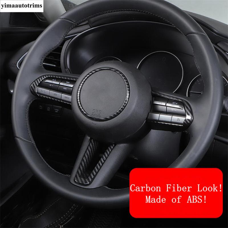 Steering Wheel Button Decoration Cover Kit Trim For Mazda 3 - 2025 / CX-30 - 2025 ABS Red / Carbon Fiber Accessories