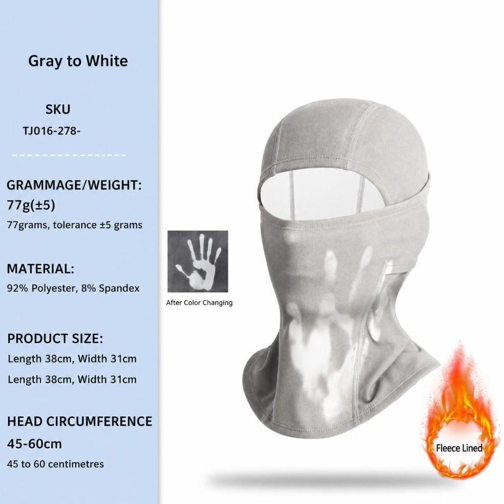 Breathable Thermochromic Balaclava Heat Sensitive Fleece Balaclava New Nylon Face Mask Unisex