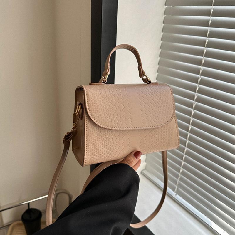 Сплошная цветная сумка через плечо с крокодиловым узором, повседневная сумка для женщин, модная сумка на плечо в корейском стиле, маленькая квадратная сумка