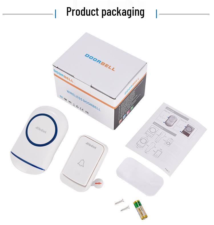 Smart Wireless Doorbell with Flashing Light & Long-Range Remote for Home and Elderly Assistance