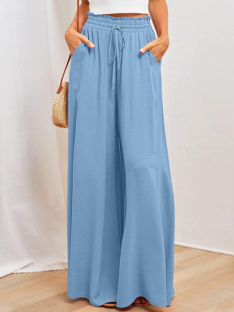 2025 European & American Spring/Summer Women's Loose Wide-Leg Casual Fashion Long Pants