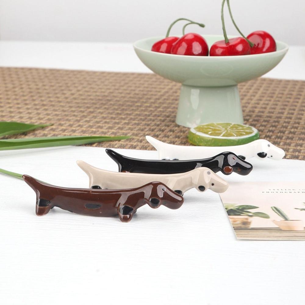 Ceramic Elegant Cute Puppy Shaped Dinnerware Stand Chopsticks Holder Tableware Rack Chopstick Rest