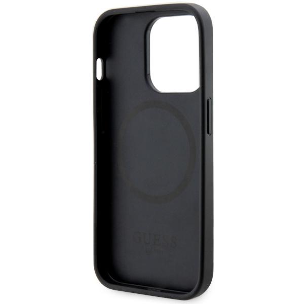 Etui do iPhone 14 Pro Max Guess 4G Printed Stripes MagSafe Czarny