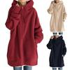 Новая осенне-зимняя женская однотонная свободная теплая толстовка с капюшоном и воротником-стойкой, модная тенденция, повседневная уличная одежда