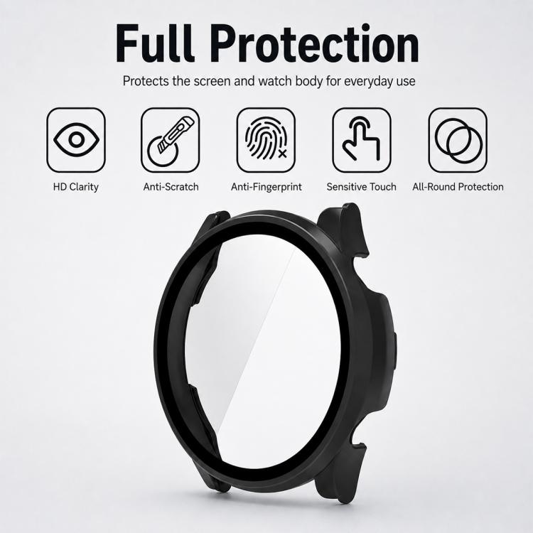 Tempered Film Integrated PC Watch Protective Case for Xiaomi Haylou Solar Plus RT3, All-in-One Shockproof Watch Shell Cover