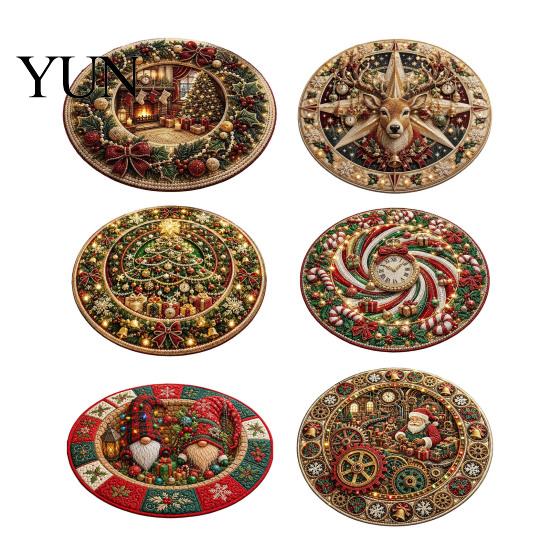 Easy Clean Rug for High Traffic Round Christmas 3D Rug, Optical Illusion Area Santa Gnome Holiday Fireplace Mat Home Pattern, Non-slip Floor