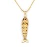 QIKU Fish Shape Pendant Necklace Gold Plated with Crystal Eye Inlay Cute Copper Link Chain for Party Travel Gifts