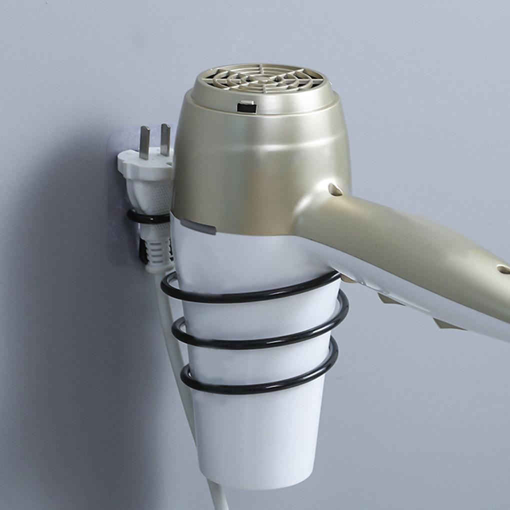 Настенный электрический держатель для фена для туалета, ванной комнаты, полка для хранения фена, отверстие для полки бесплатно