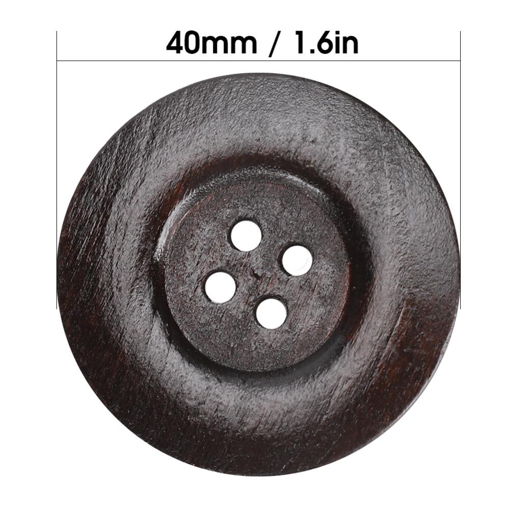 30pcs 40mm Craft Sewing Buttons 4 Holes Round Wood Buttons Vintage Style Coat Buttons DIY Crafts