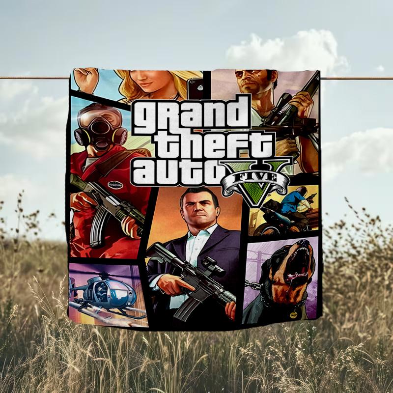 1PC Theft Auto Blanket Flannel Throw for Sofa, Indoor, Camping, Living Room, Office, Chair, And Bed Soft Birthday Christmas Gift