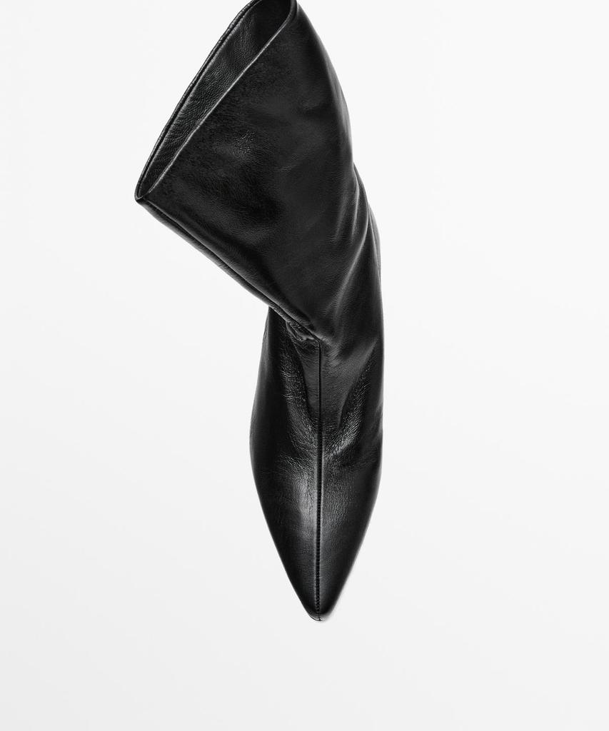 Кожаные ботильоны на высоком каблуке Massimo Dutti