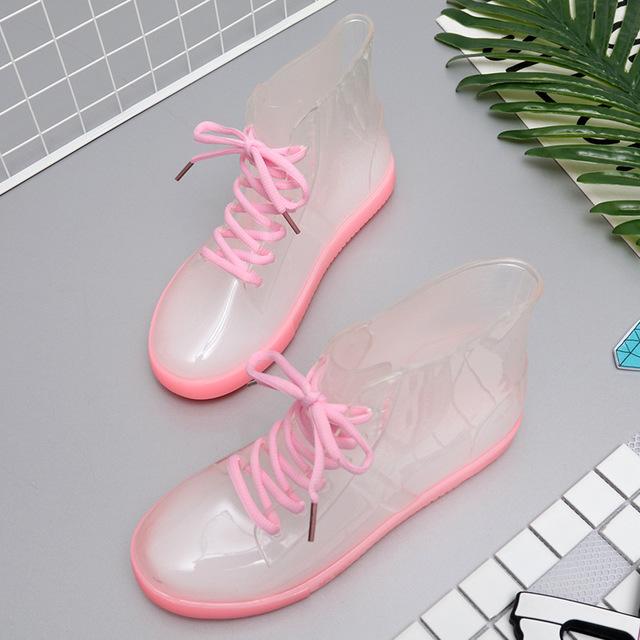 Dwayne Новые прозрачные резиновые сапоги из ПВХ для женщин, водонепроницаемые сапоги, модные галоши, обувь для рыбалки, яркие резиновые сапоги