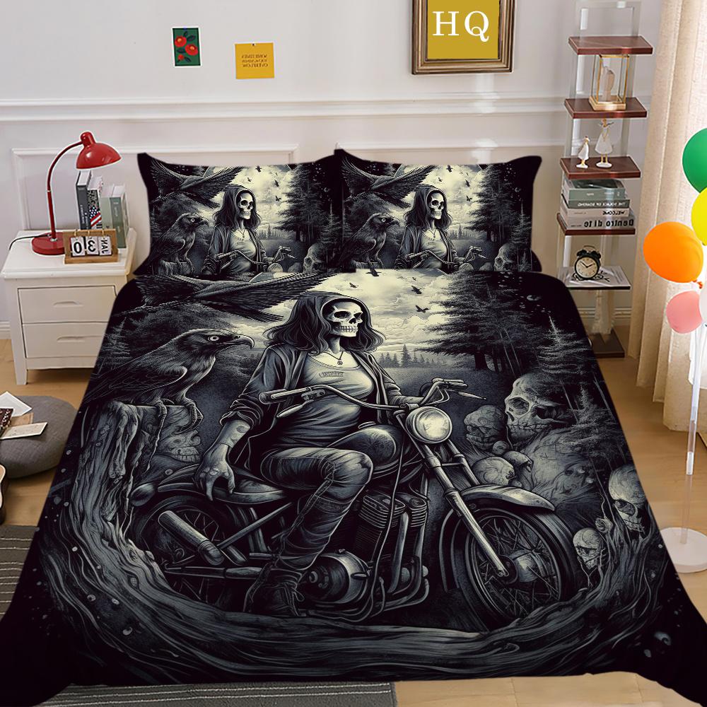 Красота черепа Покрывала с принтом Queen Twin Size Одеяло из микрофибры Набор для женщин и мужчин Модная постельная одежда