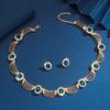 Модный комплект ювелирных изделий ожерелье серьги для женщин дамы