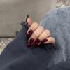 New Product Wearing Light Nails European And American Royal Sister Glossy Berry Red Fake Nails Full Solid Color Glossy Manicure Patches