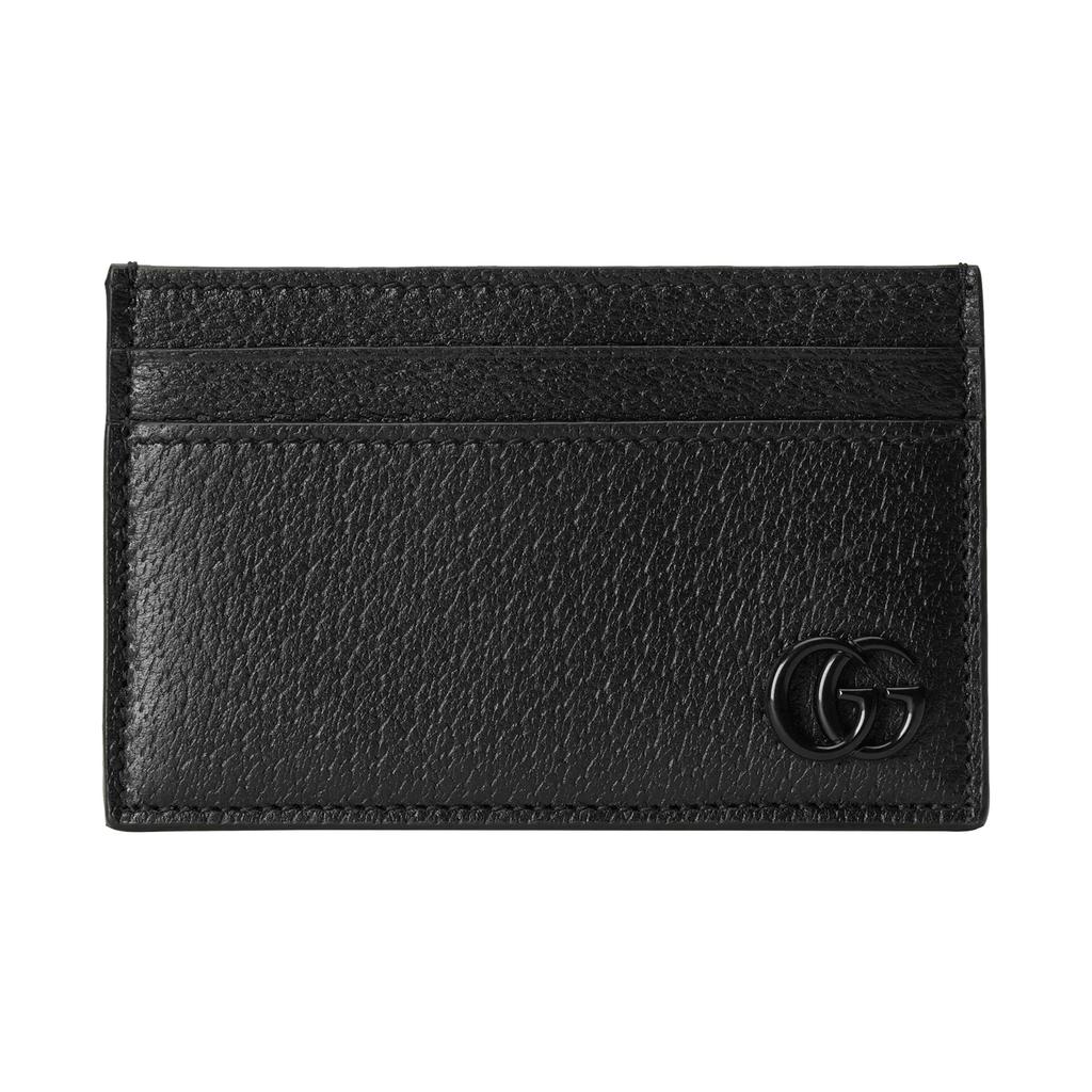 Gucci GG Marmont Простой Однотонный Держатель для карт из кожи с двойным G Мужской Держатель для карт Черный 657588-1T56F-1000