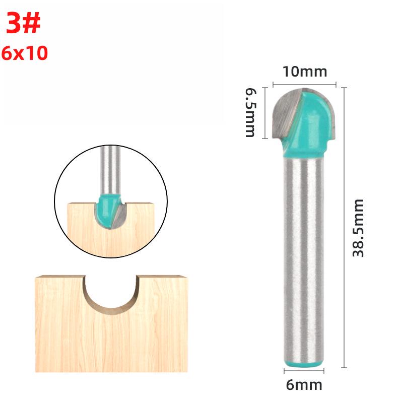 Set of 6 Round-Bottomed Woodworking Tools: Lace Knife, Round-Head Knife, Semi-Circular Relief Knife, Ball-Head Knife for Computer Engraving.