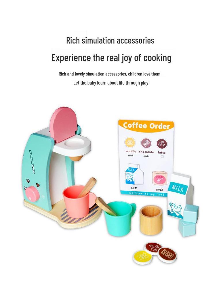 Деревянный игровой кухонный набор: Тостер, Миксер и Кофеварка Посуда для Детей
