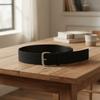 Suede Retro Leather Belt Metal Buckle Waistband Simple Women Wide Belt  Girl