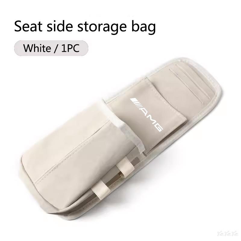 REE4 Car Seat Side Storage Bag Multi-Functional Auto Seat Box Accessory For Benz AMG W204 W205 W203 W211 W212 W213 W201 W210 stickers