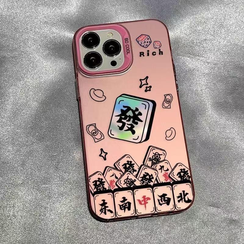 Чехол для мобильного телефона Fa Cai Mahjong подходит для iPhone 16, Apple 15 Pro Max/14, противоударный, 13 Pro/12, новый 11 XR