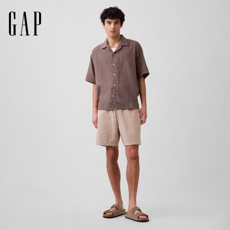 Gap Мужские повседневные шорты из смесовой льняной ткани