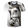 Beautiful Animal Horse Pattern T Shirt for Men Summer 3D Fashion Steed Graphic T Shirts Casual Interesting Print T-shirt Tops