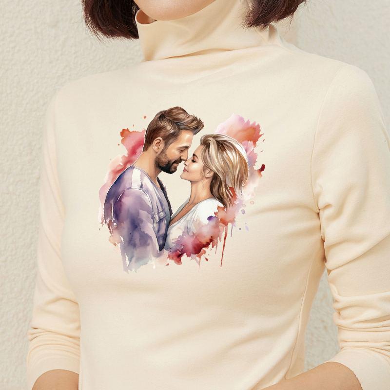 Термонаклейка Романтические влюбленные Толстовки Наклейки на одежду Футболки Parches Ropa Термопресс Аппликация DIY Термонаклейки