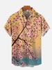 Men's Shirt Chinese Landscape Bamboo 1D Printing Short Sleeve Ethnic Style Single Breasted Source Factory