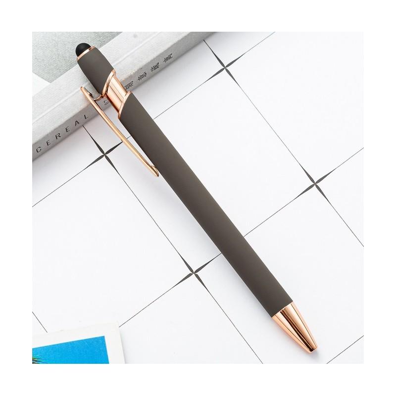Metal Ballpoint Pen Black Ink Touch Pen Soft Touch For Screens Gray Fashionable