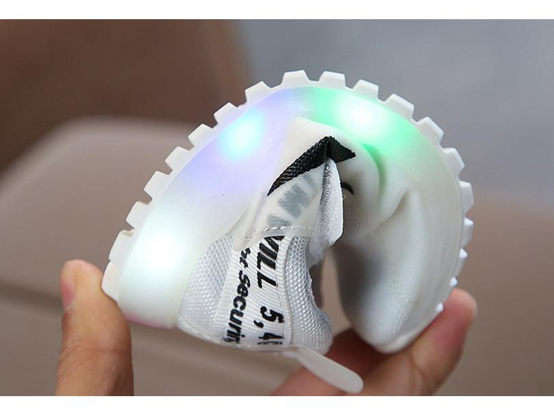 Светящиеся светодиодные сетчатые кроссовки для детей, 1-7 лет, для мальчиков и девочек, весна/осень.