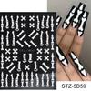 1 Pcs 5D Halloween Nail Art Sticker Spider Web Horror Eyes Face Pumpkin Nail Decal Embossed Design Slider Foil Nail Art