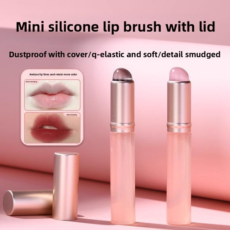 Mini Transparent Silicone Lip Brush Q Soft Round Head Brush Nail Art Tool Makeup Tool