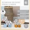 Zèbres à tirer en bois - bieco - jouets à tirer - animaux à tirer - 8 roues en bois