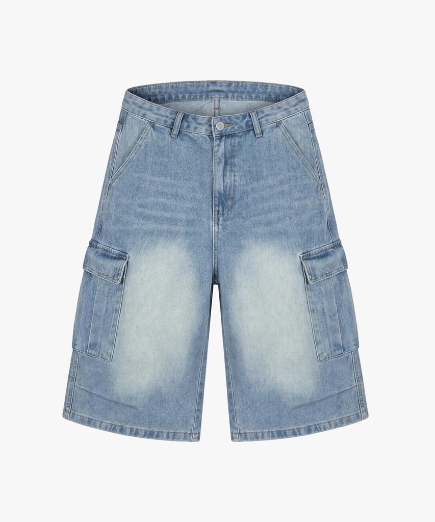 Шорты-бермуды Santokalle Vintage Washed с большим карманом (Средний синий)