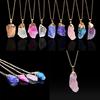 Stylish Woman 1 Natural Chain Necklace Crystal Rose Red Quartz Pendant Irregular Necklace