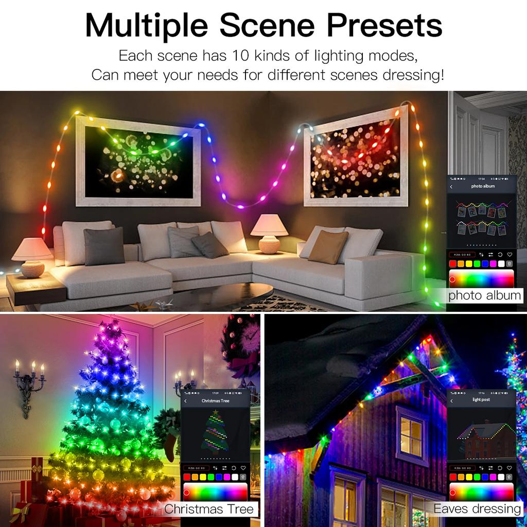 Рождественская RGB LED Гирлянда Bluetooth USB Питание Музыкальная Мечтающий Цвет Свет День Рождения Вечеринка Гирлянда Декор Сказочные Огни для Дома