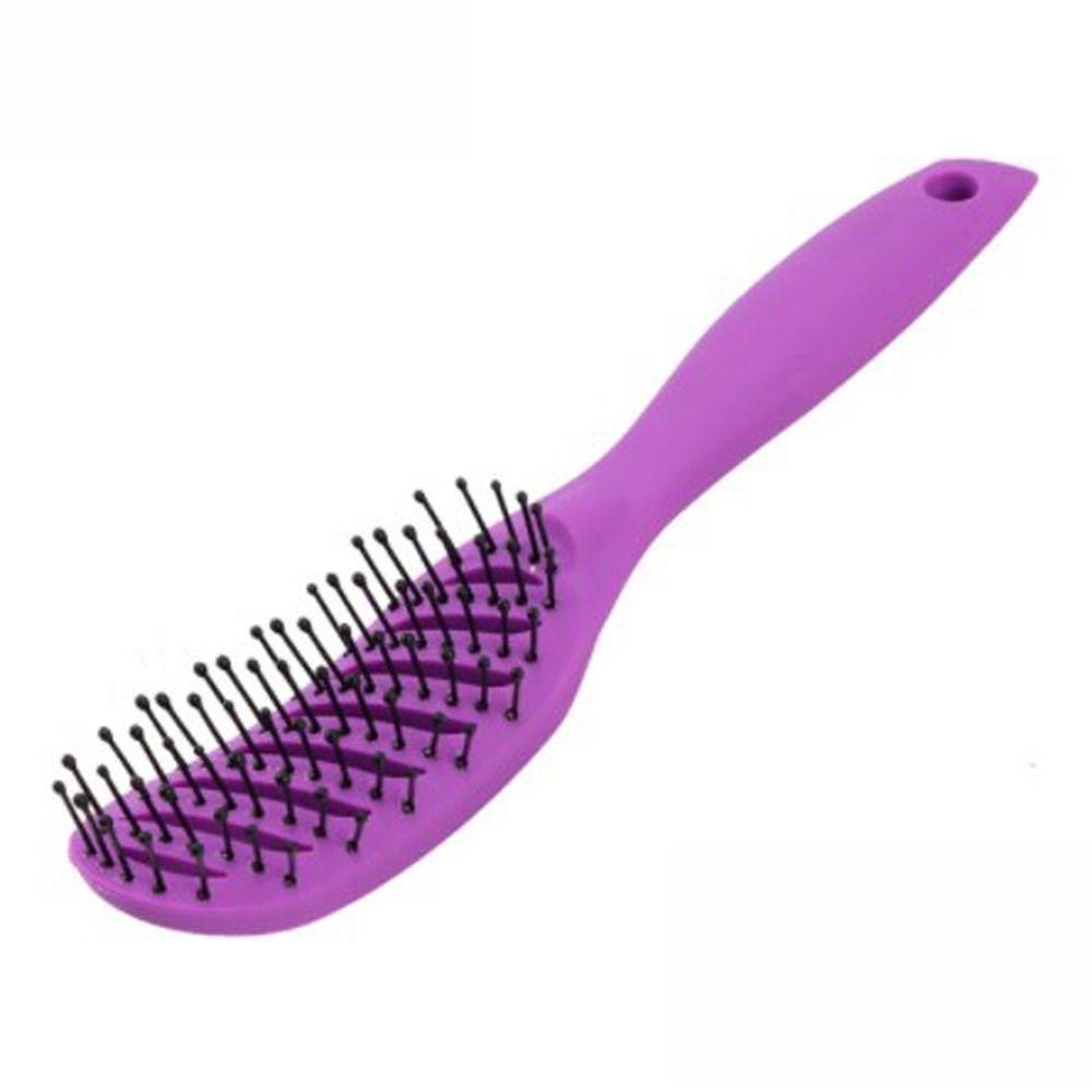 Антистатическая расческа с изогнутыми зубьями, профессиональная распутывающая расческа для волос, полая массажная расческа