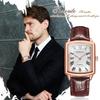 Квадратные часы с водонепроницаемостью 3 АТМ, римскими цифрами, кварцевым механизмом, из ПУ кожи, повседневные и деловые, простые и стильные, модный аксессуар, идеальный подарок для и дня, мужской календарь,