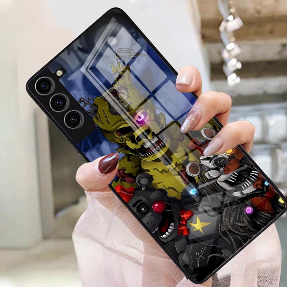 F-Fnaf F-Five Nights At Freddys Чехол для телефона Samsung S25 Edge Ultra S23 S22 S21 S20 Ultra Plus S24 Fe A54 A53 A25 Стеклянная крышка