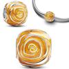 925 Silver Gold Heart Charms Beads Sparkling MapleLeaf Pendant For Women Bracelet DIY Jewelry Gift