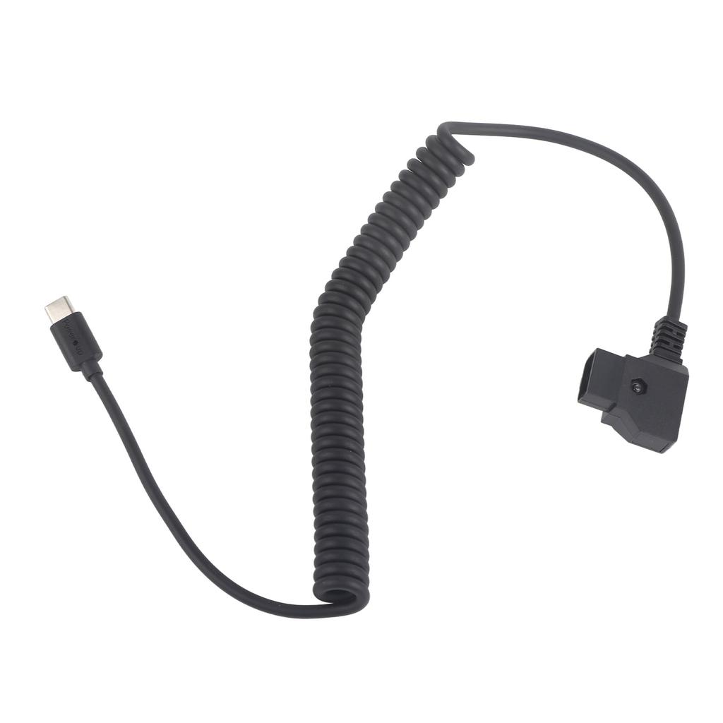USB C Power Flexible Cable to D Tap Coiled Power Cord for V Mount Battery