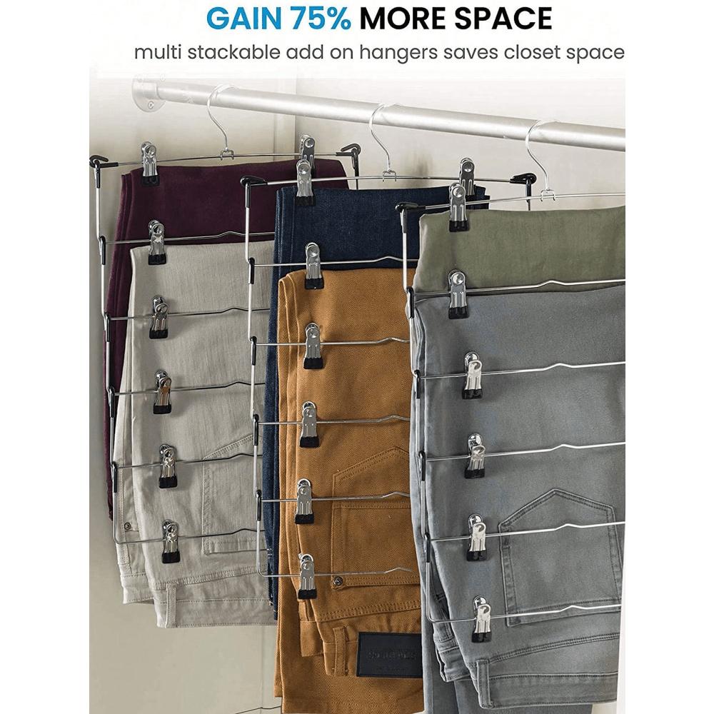 Многослойная многофункциональная вешалка для одежды с прищепками для брюк и юбок 1 шт.