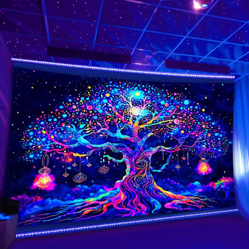 VIKAMA Colorful Tree of Life Art Tapestry Bedroom Bedhead Atmosphere Decoration Esports Room Bar Party Background Tapestry
