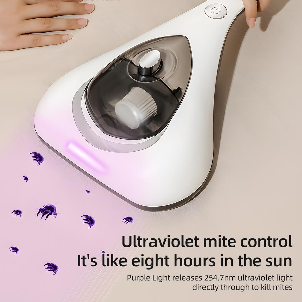 Пылесос для кровати с высокой силой всасывания 10 кПа и низким уровнем шума, моющийся фильтр HEPA для глубокой очистки, ручной пылесос для матрасов