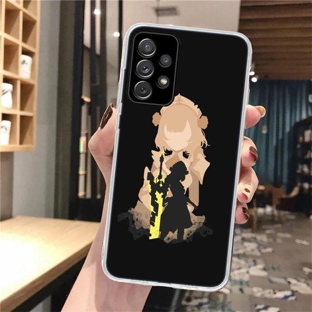 Черный художественный мягкий чехол для телефона Genshin Impact для Samsung Galaxy A52 A53 A12 A13 A22 A23 A32 A33 A72 A73 5g A02s A03s A50s Pattern Co