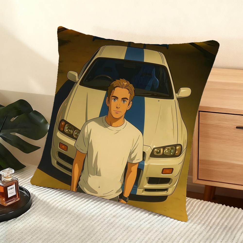 F-Fast And F-Furious Movie Cushion Cover Soft Short Plush Pillow Cover Smooth Cozy Texture Aesthetic Cushion Case Home Decor