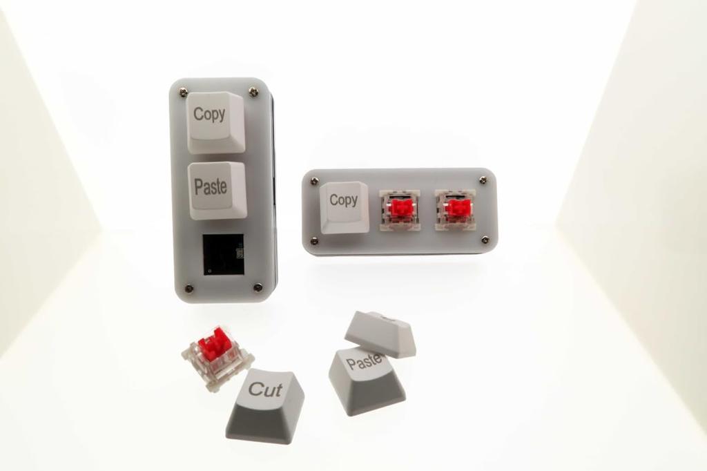 XYZA Tiny Keyboard, CopyPaste Cut Keyboard, 3 Keys, White